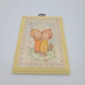 Vintage Betsey Clark Hallmark Friendship Yellow Wall Plaque 1979